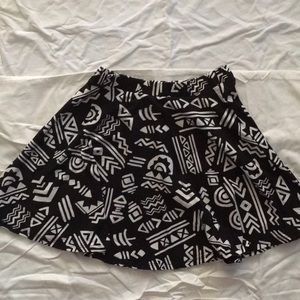 Black and white skater skirt